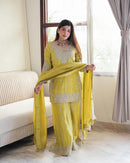 SSR 5002 Heavy Chinon Silk With Heavy Embroidery Sequence Rivet Moti Worked Pakistani Suits