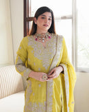 SSR 5002 Heavy Chinon Silk With Heavy Embroidery Sequence Rivet Moti Worked Pakistani Suits