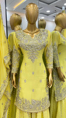 SSR 5002 Heavy Chinon Silk With Heavy Embroidery Sequence Rivet Moti Worked Pakistani Suits