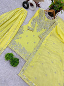 SSR 5002 Heavy Chinon Silk With Heavy Embroidery Sequence Rivet Moti Worked Pakistani Suits