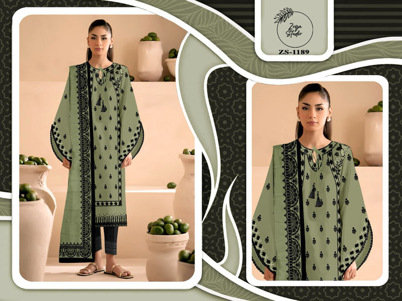 Zoya Studio ZS 1189 B  Readymade Satin Georgotte Delicate Embroidery Latkan Pakistani Pret