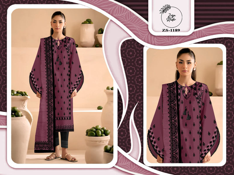 Zoya Studio ZS 1189 D Readymade Satin Georgotte Delicate Embroidery Latkan Pakistani Pret