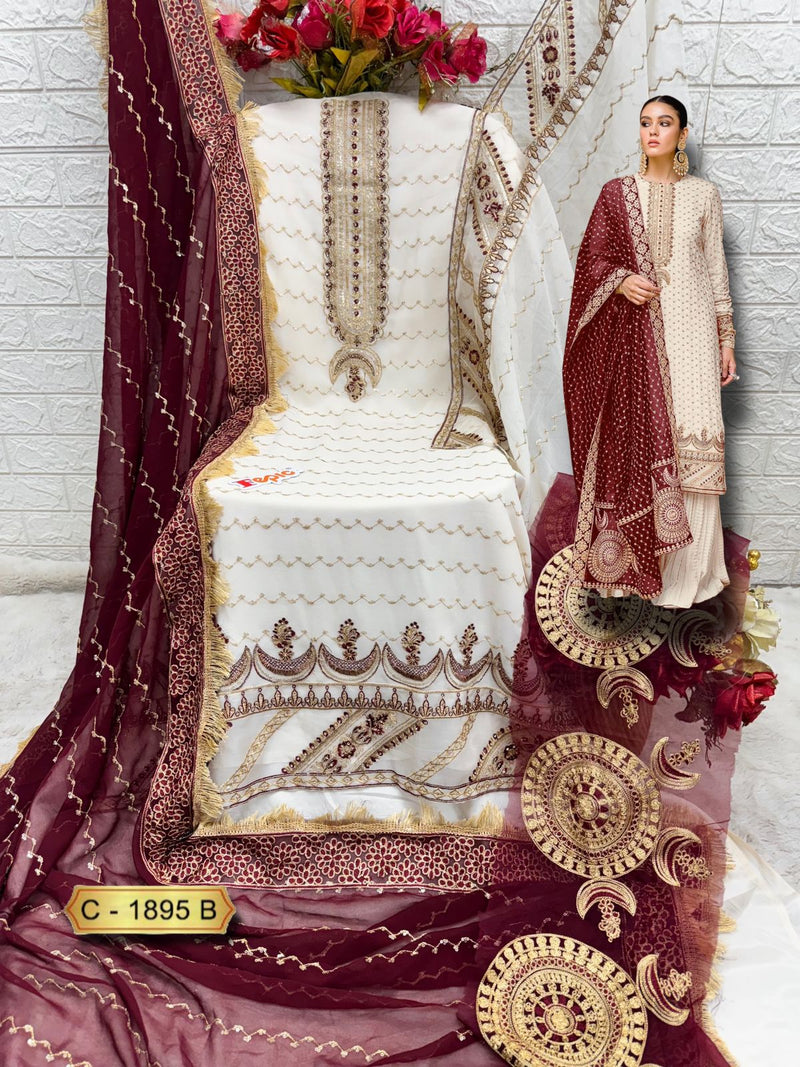 Fepic Rosemeen C 1895 B Georgette Embroidered Worked Stylish Pakistani Suits