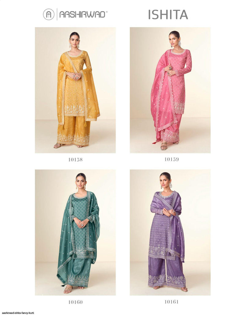 Aashirwad Ishita Premium Tissue Crush Stylish Suits