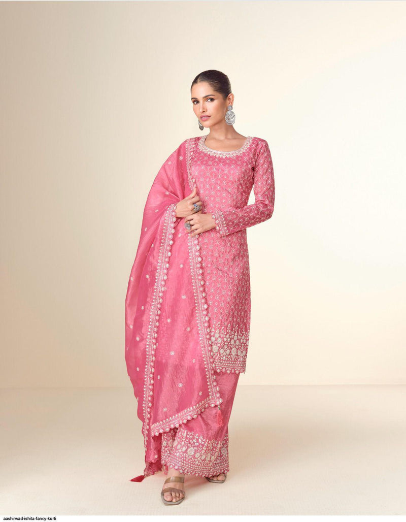 Aashirwad Ishita Premium Tissue Crush Stylish Suits