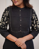 Ethnic Kurti Pant With Embroidery Pintex Detailing For All Day Comfort And Trendy Look