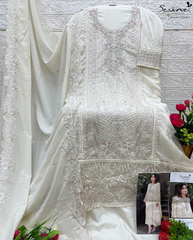 Serine S 446 Fox Georgette Embroidered With Khatli Work Pakistani Suits