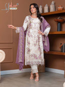 Elaf 185 Heavy Faux Gorgget Embroidered With Pearl Worked Pakistani Suits