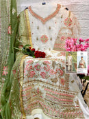 Mushq M 197 Pure Organza Embroidered With Mirror Daimond Moti Worked Pakistani Suits