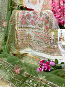 Mushq M 197 Pure Organza Embroidered With Mirror Daimond Moti Worked Pakistani Suits