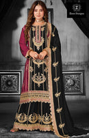 Ziaaz Designs Code 472 D Chinon Semi Stitched Very Heavy Embroidery Sequins Work Pakistani Kameez
