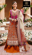 Ziaaz Designs Code 730 Georgette Bandhni Digital Print Shaded Handwork Heavy Embroiderd Semi Stitched Pakistani Outfit