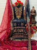 Fepic Rosemeen C 1723 Organza Embroidered With Hand Worked Pakistani Suits