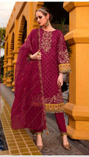 Fepic Rosemeen C 1342 A Organza Embroidered Laser Cut Worked Pakistani Suits