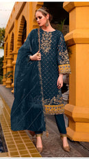 Fepic Rosemeen C 1342 B Organza Embroidered Laser Cut Worked Pakistani Suits