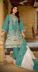 Fepic Rosemeen C 1961 C Organza Embroidered Worked Pakistani Suits