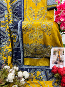 Taj 584 Pure Cotton Print With Heavy Self Embroidery With Patch Pakistani Suits