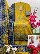 Taj 584 Pure Cotton Print With Heavy Self Embroidery With Patch Pakistani Suits