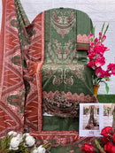 Taj 585 Pure Cotton Print With Heavy Self Embroidery With Patch Pakistani Suits