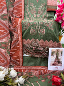 Taj 585 Pure Cotton Print With Heavy Self Embroidery With Patch Pakistani Suits