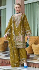 Fepic Rosemeen C 1920 C Organza Embroidered Worked Pakistani Suits