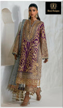 Ziaaz Designs Code 763 Georgette Heavy Handwork Embroidred Semi Stitched Pakistani Outfit