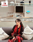 Aasha 1023 A Pure Cotton Print With Heavy Embroidery With Patches Worked Pakistani Suits