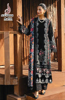 Alif Fashion 172 A Pure Cotton With Heavy Embroidery Work With Moti Work Pakistani Suits