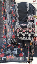 Alif Fashion 172 A Pure Cotton With Heavy Embroidery Work With Moti Work Pakistani Suits