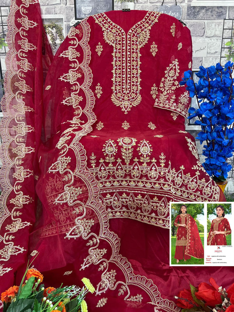 Deepsy Suits D 2026 B Organa With Embroidery Hand Work Semi Stitched Pakistani Suits