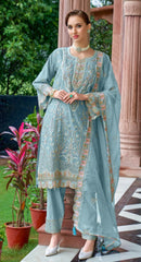Fepic C 1955 Organza Embroidered With Hand Worked Pakistani Suits