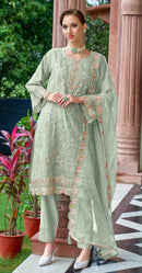 Fepic C 1955 C Organza Embroidered With Hand Worked Pakistani Suits