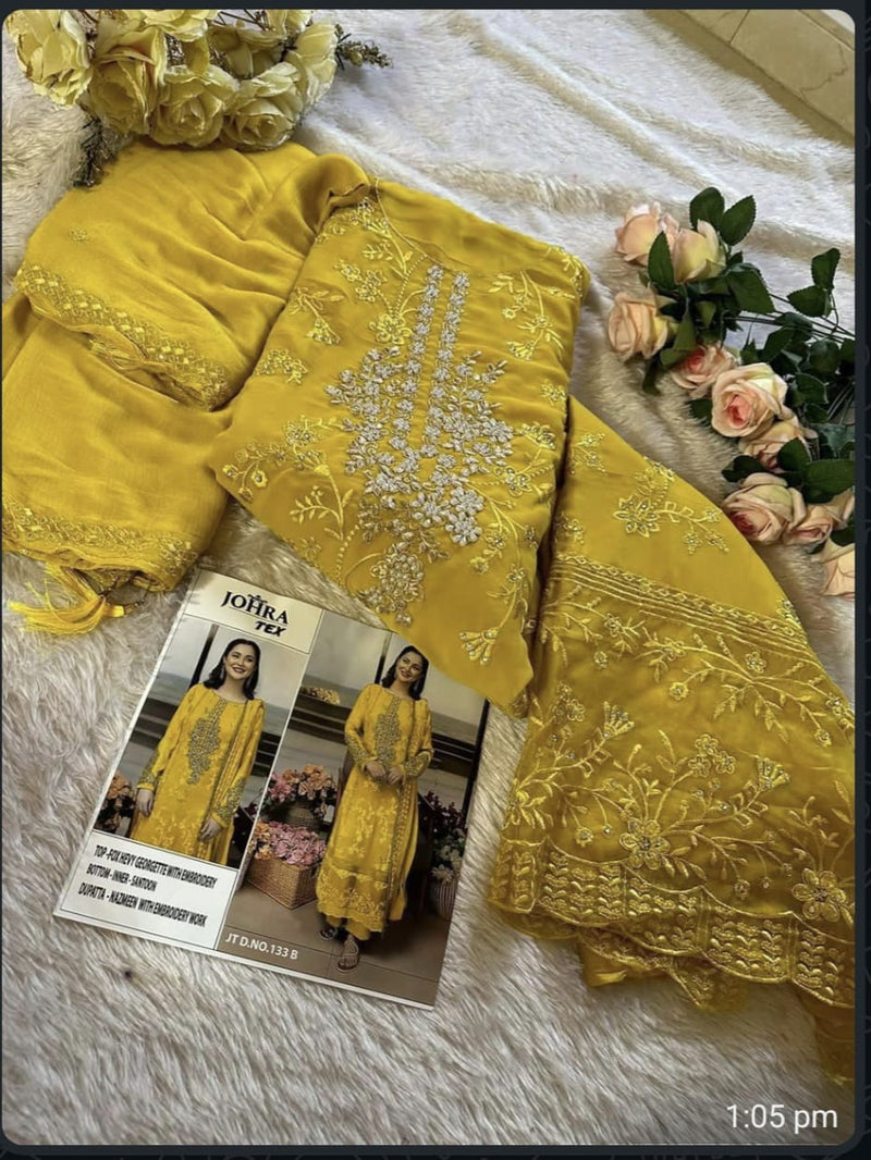 Johra Tex 133 B Fox Georgette Embroidered Worked Pakistani Suits