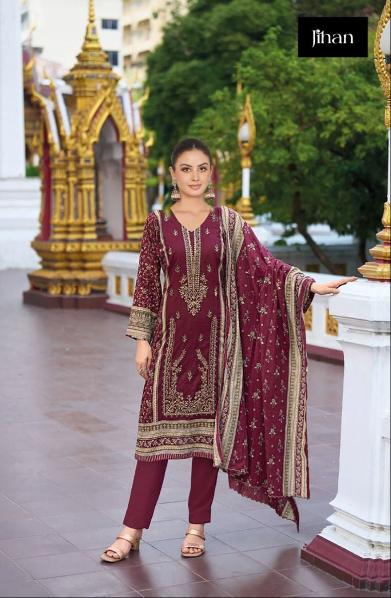 Jihan 3547 Havy Embroidered And Khatli Worked Pakistani Suits
