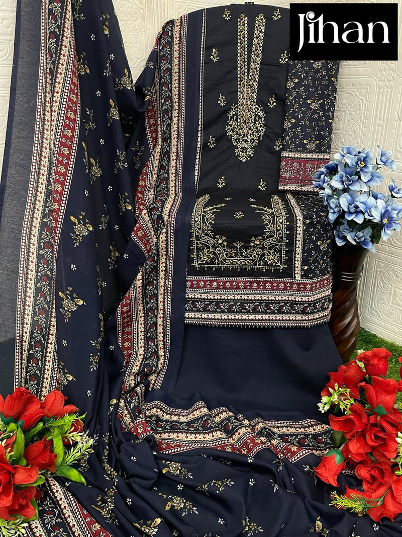 Jihan 3547 A Havy Embroidered And Khatli Worked Pakistani Suits