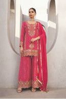 Zubeda 727 Chinon Si̇lk Embroidery Worked Pakistani Suits
