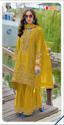 Fepic C 1918 C Organza Embroidered Heavy Khatli Worked Pakistani Suits