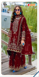 Fepic C 1918 B Organza Embroidered Heavy Khatli Worked Pakistani Suits