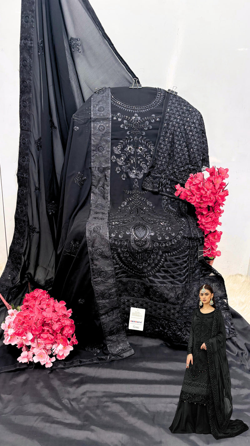 Shanaya S 193 C Top Georgette Embroidery Worked Pakistani Suits