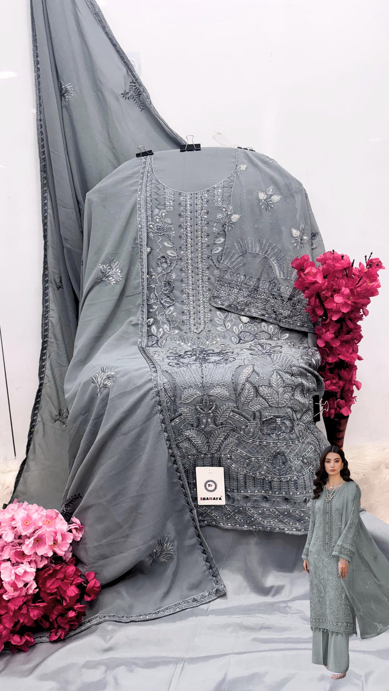 Shanaya S 197 B Fox Georgette Embroidery Khatali Worked Pakistani Suits