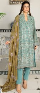 Zaha 10257 Jorget Heavy Embroidery And Mothi Worked Pakistani Suits