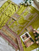 Ziaaz 418 F Chinon Heavy Embroidery Worked Pakistani Suits