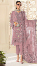 Rungrez 5018 B Organza Heavy Embroidery Worked Akistani Suits P