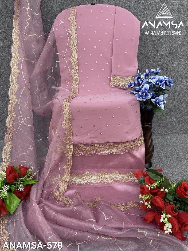 Anamsa 578 Pure Georgette Heavy Embroidered Worked Pakistani Suits
