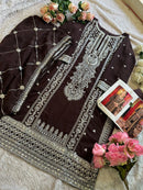 Ziaaz 470 D Georgette Very Heavy Embroidered Worked Pakistani Suits