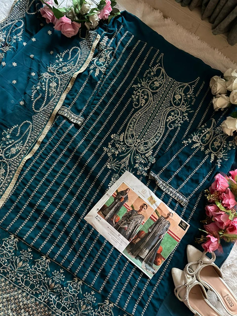 Ziaaz 422 Georgette Heavy Embroidered Worked Pakistani Suits