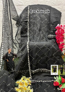 Mushq Shraddha M 301 A Organza Embroidered And Khatli Worked Pakistani Suits