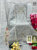 Mushq Shraddha M 301 D  Organza Embroidered And Khatli Worked Pakistani Suits
