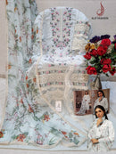 Alif  84 B Pure Cambric Cotton Embroidery And Moti Worked Pakistani Suits