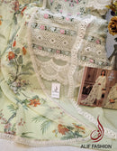 Alif  84 C Pure Cambric Cotton Embroidery And Moti Worked Pakistani Suits